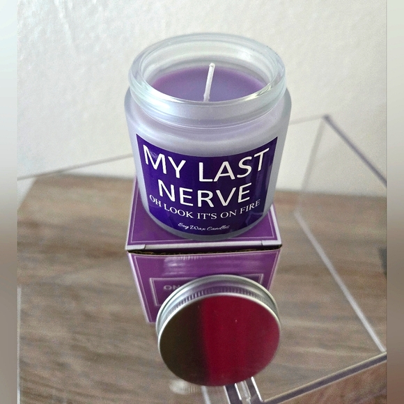 Soy Candle • My Last Nerve • Small one wick • Lavender Scented - Picture 3 of 5